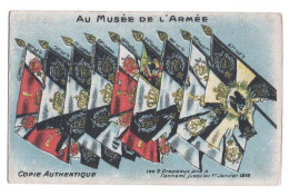 Les 9 Drapeaux Pris à L'Ennemi Jusqu'au 1er Janvier 1915 - Nom Des Régiments étrangers - Cachet Croix Rouge Au Dos - Guerra 1914-18