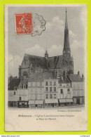 45 PITHIVIERS L'Eglise Saint SALOMON Saint GREGOIRE Et Place Du Martroi Mercerie Coutellerie Pharmacie VOIR DOS - Pithiviers