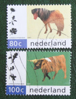 Koe + Pony Horse Cow Natuur En Milieu NVPH 1711-1712 (Mi 1608-1609); 1997 Gestempeld / Used NEDERLAND / NIEDERLANDE - Usati