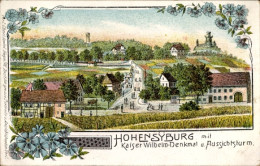 Lithographie Syburg Dortmund Nordrhein Westfalen, Hohensyburg, Kaiser Wilhelm-Denkmal, Aussichtsturm - Sonstige & Ohne Zuordnung