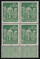 244d Freimarke Arbeiter 40 M, Dunkelolivgrün, Viererblock Unten, Postfrisch ** - Unused Stamps