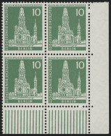 144w Stadtbilder 10 Pf Eck-Vbl. Ur ** Postfrisch - Unused Stamps