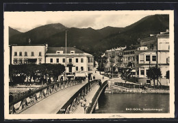 AK Bad Ischl /Salzkammergut, Ortspartie Mit Brücke Und Bergpanorama  - Andere & Zonder Classificatie