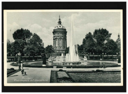 AK Mannheim, Friedrichsplatz Mit Wasserturm, Feldpost, Mannheim 23.2.1940 - Autres & Non Classés