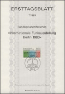 ETB 07/1983 Funkausstellung IFA, Bildübertragunssystem - 1° Giorno – FDC (foglietti)