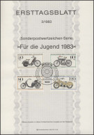 ETB 03/1983 Für Die Jugend, Motorräder - 1e Jour – FDC (feuillets)