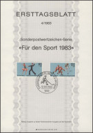 ETB 04/1983 Sport, Lateinamerikanische Tänze, Eishockey - 1er Día – FDC (hojas)