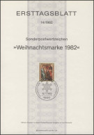 ETB 14/1982 Weihnachten - 1er Día – FDC (hojas)