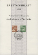 ETB 08/1982 IuT, Löffelbagger, Flughafen Frankfurt - 1. Tag - FDC (Ersttagblätter)