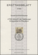 ETB 05/1982 Salzburger Emigranten In Preußen - 1e Jour – FDC (feuillets)