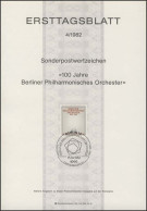 ETB 04/1982 Berliner Philharmonisches Orchester, Harfe - 1. Tag - FDC (Ersttagblätter)