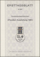 ETB 08/1981 Preußen-Ausstellung - 1° Giorno – FDC (foglietti)