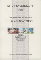 ETB 03/1982 Sport, Kurzstreckenlauf, Volleyball - 1. Tag - FDC (Ersttagblätter)