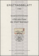 ETB 01/1982 Spandau - 1er Día – FDC (hojas)