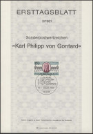 ETB 03/1981 Karl Philipp Von Gontard, Architekt - 1. Tag - FDC (Ersttagblätter)