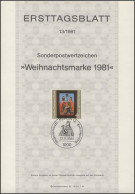 ETB 13/1981 Weihnachten - 1e Jour – FDC (feuillets)