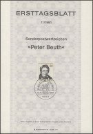 ETB 11/1981 P. Ch. Wilhelm Beuth, Verwaltungsfachmann - 1er Día – FDC (hojas)