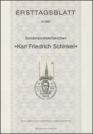 ETB 04/1981 Karl Friedrich Schinkel, Baumeister - 1st Day – FDC (sheets)