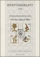 ETB 05/1981 Jugend, Optische Instrumente - 1st Day – FDC (sheets)