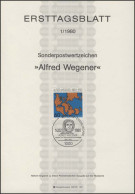 ETB 01/1980 Alfred Wegener, Geophysiker - 1. Tag - FDC (Ersttagblätter)