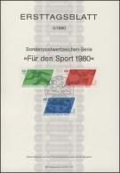 ETB 04/1980 Sport, Speerwerfen, Gewichtheben, Wasserball - 1. Tag - FDC (Ersttagblätter)