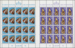 642-643 Europa / CEPT - Kunsthandwerk 1976, 2 Werte, Kleinbogen-Satz ** - Unused Stamps