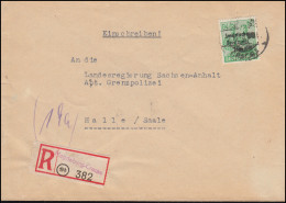 197 SBZ-Aufdruck Als EF Auf R-Brief Not-R-Zettel Magdeburg-Cracau 2.10.1948 - Autres & Non Classés