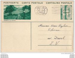 6 - 41 - Entier Postal Avec Illustration "Aeschi Ob Spiez" Cachet à Date 1933 - Entiers Postaux