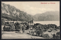 AK Steinbach Am Attersee, Ortsansicht Mit Kirche  - Other & Unclassified