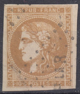 TIMBRE FRANCE BORDEAUX N° 43A CACHET AMBULANT P LAR - TB MARGES MAIS PLI - 1870 Emisión De Bordeaux