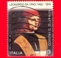 ITALIA - Usato - 2019 - 500 Anni Della Morte Di Leonardo Da Vinci - Ritratto Di Musico - Da BF - B - 2011-20: Afgestempeld