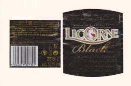 Étiquette Et Contre étiquette De Bière " LICORNE "  Bière De Saverne (2540)_eb36 - Bière