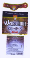 Etiquette, Collerette Et Contre étiquette De Bière D'Abbaye " Wendelinus Tenebris " (658)_Eb224 - Birra