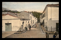 ALGERIE - MILIANA - LA RUE DE FLEURUS - CARTE COLORISEE - Sonstige & Ohne Zuordnung