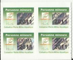 Taxe Piscicole ( CPMA ) Personne Mineure 2011 - Bloc De 4 Timbres Vierges - Autres & Non Classés