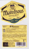 Etiquette Et Contre étiquette De Bière Abbaye Belge " MAREDSOUS " Blason écu  (2092)_Eb21 - Bière