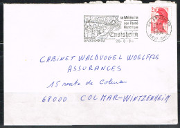 NAT-L45 - FRANCE Flamme Illustrée Sur Lettre De ENSISHEIM Sa Météorite 1984 - Maschinenstempel (Werbestempel)