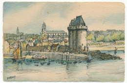 CPSM 9 X 14  Barre Dayez  SAINT-SERVAN La Tour Solidor Et Le Port    Illustrateur Signée Barday (quartier De Saint Malo) - Saint Servan