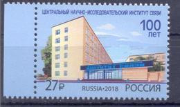 2018. Russia, 100y Of The Central Institute Of Communication, 1v, Mint/** - Nuovi