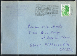 NAT-L46 - FRANCE Flamme Illustrée Sur Lettre De ENSISHEIM Sa Météorite 1988 - Oblitérations Mécaniques (flammes)