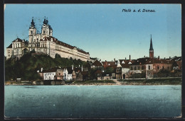 AK Melk A. D. Donau, Ortsansicht, Panorama Mit Stift Und Kirche  - Other & Unclassified