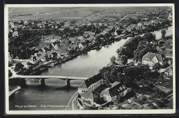 AK Hoya / Weser, Original Fliegeraufnahme Mit Weser  - Sonstige & Ohne Zuordnung