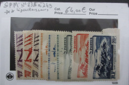 St PIERRE & MIQUELON N°335 à 343 NEUF** INFIME ROUSSEUR COTE 64 EUROS VOIR SCANS - Unused Stamps