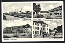 AK Walsum Am Rhein, Partie Am Franz-Lenze-Platz, Hafen M. Schacht, Barbara Lichtspiele  - Andere & Zonder Classificatie