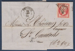 Napoléon   N° 17A Sur Lettre De Toulouse - Cote 150 € - 1853-1860 Napoléon III