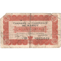 France, Nancy, 50 Centimes, 1915, B, Pirot:87-1 - Chamber Of Commerce