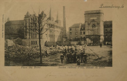 Luxembourg (Luxembourg) Place Des Bains - Ancien Chateau D'Eau Demoleen 1886 1901 Ed. Charles Bernhoeft BORDER DAMAGE - Luxemburg - Stad