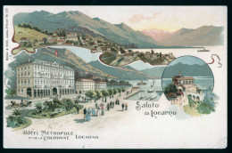 15078 - SUISSE -  SALUTO De LOCARNO - Hôtel Métropole Et De La Couronne  - DOS NON DIVISE - Locarno