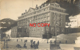 Suisse ADELBODEN. La Patinoire Hotel Nevada Palace 1914 Photo Cpa Bords Dentelés à La Ficelle - Adelboden