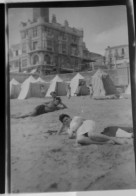 Négatif Film Snapshot Vacances Camping Tantes   Plage - Glass Slides